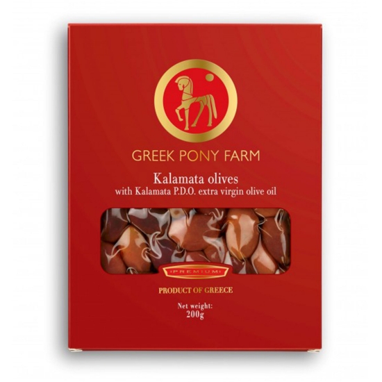 Kalamata Olives With P.D.O. Extra Virgin Olive Oil 'Greek Pony Farm' 200g
