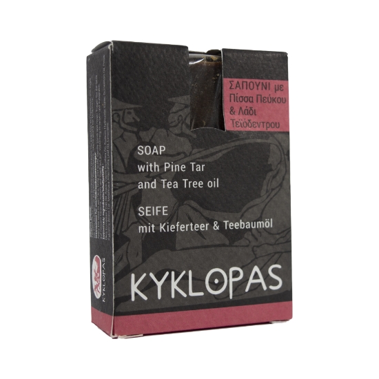 Handmade Olive Oil Soap with Pine Tar and Tea Tree oil 120g Kyklopas
