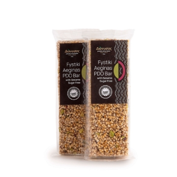 Fystiki Aeginas PDO Bar with Sesame - Sugar-Free and Vegan Fystiki Aeginas PDO Bar with Sesame - Sugar-Free, Healthy Snack