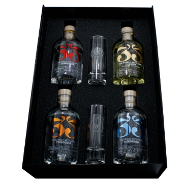 Zeige Details für Premium Kretisches Tsikoudia Geschenkset - 4x200ml, 35N, Gravierte Gläser Bild von Premium Kretisches Tsikoudia Geschenkset - 4x200ml, 35N, Gravierte Gläser