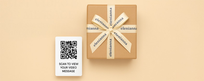 Geschenkvideo und QR-Nachricht: Personalisierte Geschenke mit individuellem Logoband von elenianna