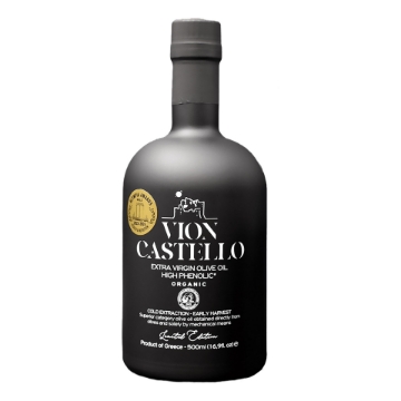 Vion Castello High Phenolic EVOO – Bio-Olivenöl aus Griechenland, 500 ml | Kaltgepresst, polyphenolreich, von jahrhundertealten Olivenbäumen aus Lakonien