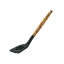 Black Silicone Slotted Spatula with Olive Wood Handle