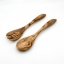 Personalized Olive Wood Salad Serving Set - Spoon & Fork 25cm by Olea Wood Art on a clean ecommerce background