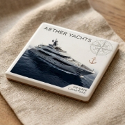 Personalized Square Ceramic Coaster Set with Cork Base 10cm – 4 Pack by elenianna shown as a close-up product detail