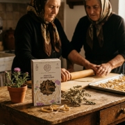 Maggiri Hylopites with Milk Thistle - Traditional Cretan Flat Ribbon Noodles, 200g | High-Fibre Vegan Pasta with Wild Cretan...