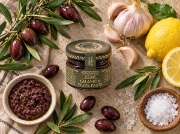 Navarino Icons Kalamon - Greek Olive Spread, 30g on a clean ecommerce background